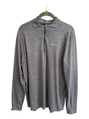 Nike Gray Heather Quarter-Zip Performance Pullover